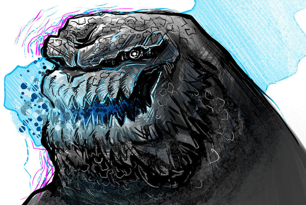 Godzilla Colored Pencil Drawing – JohnDiBiase.com